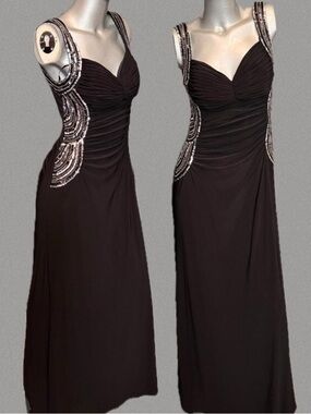 Y2K Black maxi dress with beaded details